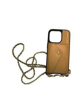 Bandolier Hailey Crossbody Chain Case IPhone 15 Pro Gold Tan Black